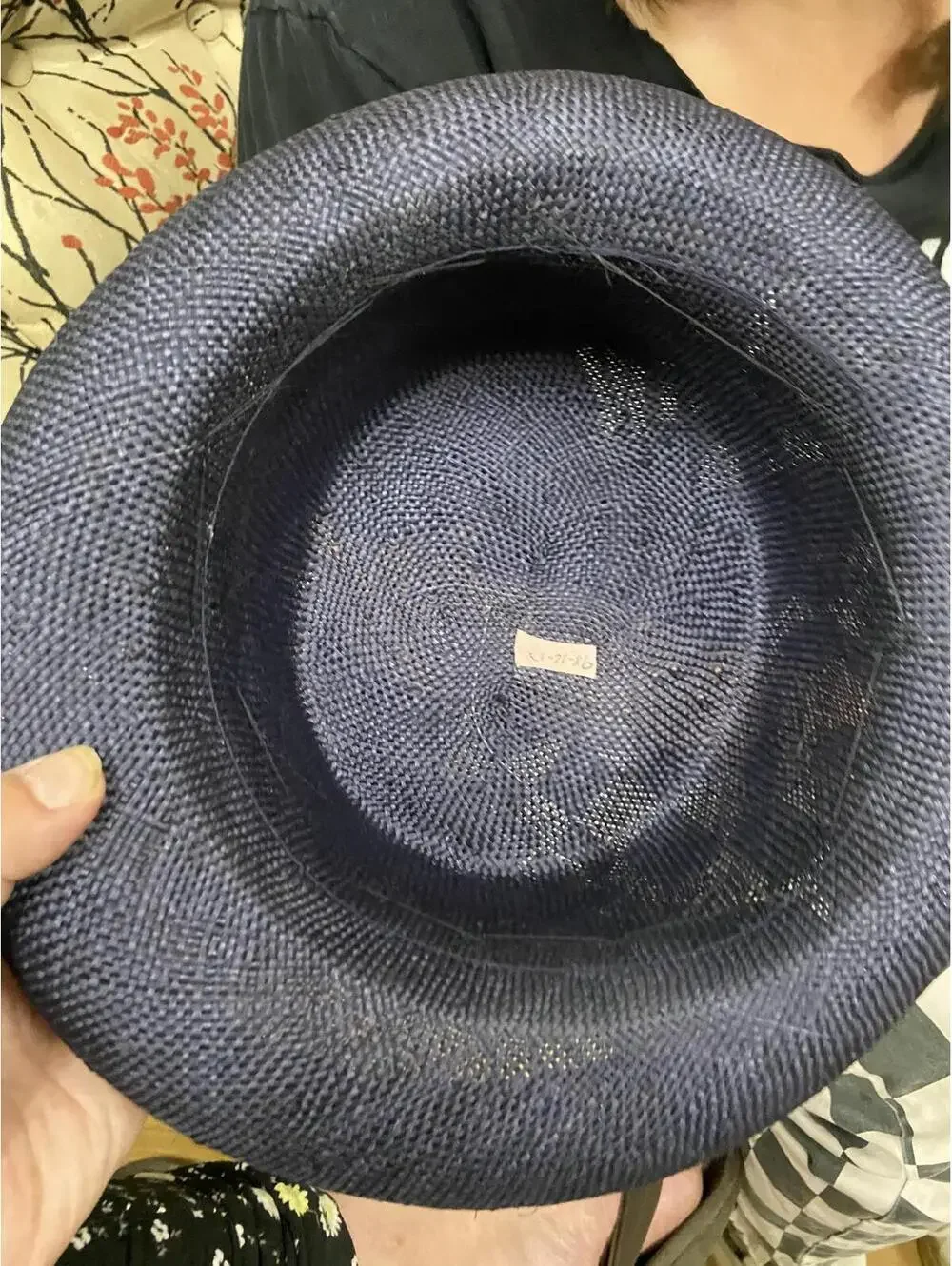Vintage 1940s–50s Blue Raffia Straw Sculptural Brim Hat - Picture 8 of 8